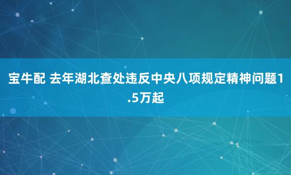 宝牛配 去年湖北查处违反中央八项规定精神问题1.5万起